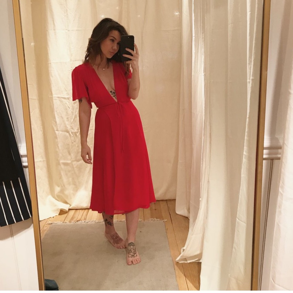 Reformation Frances dress cherry xs
